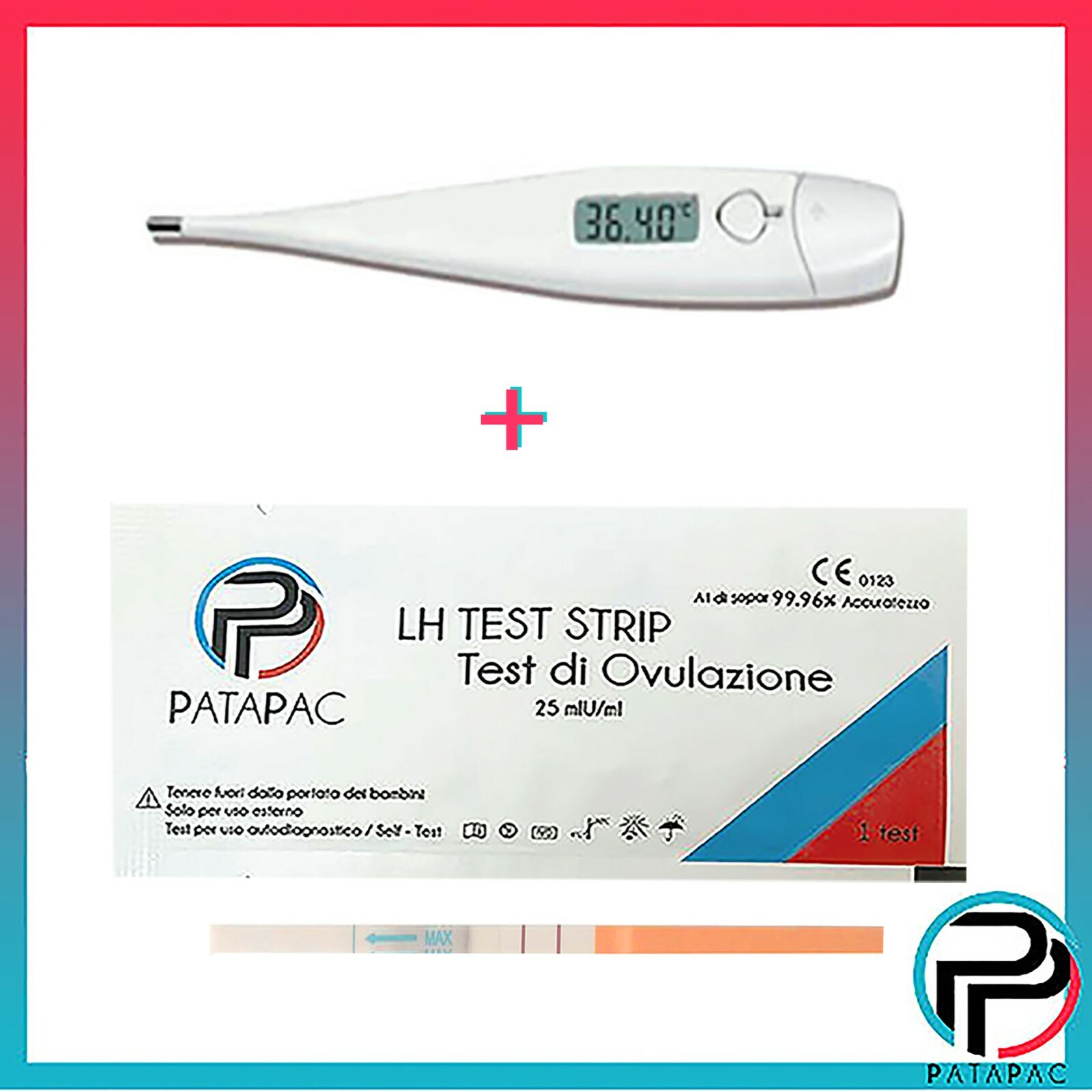 Termometro digitale per temperatura basale + 5 test Stick di Ovulazione Canadesi