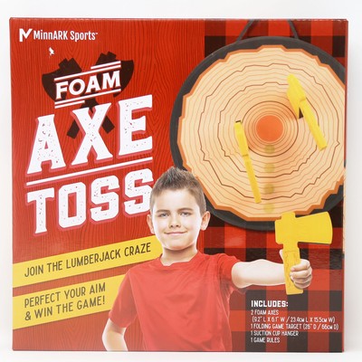 Foam Axe Throwing Toss Indoor Game Includes 2 Lightweight Axes & Target MinnARK