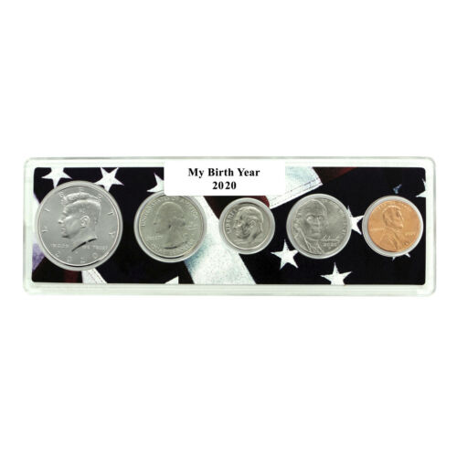 2020 Birth Year Coin Set in American Flag Holder - 5 Coin Set
