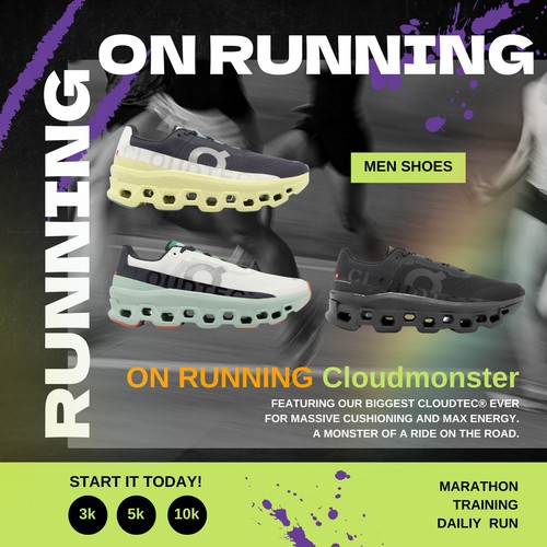 

Обувь для ежедневного бега на бегу Cloudmonster Men Marathon Train Runner Road Running Shoe, Cloudmonster