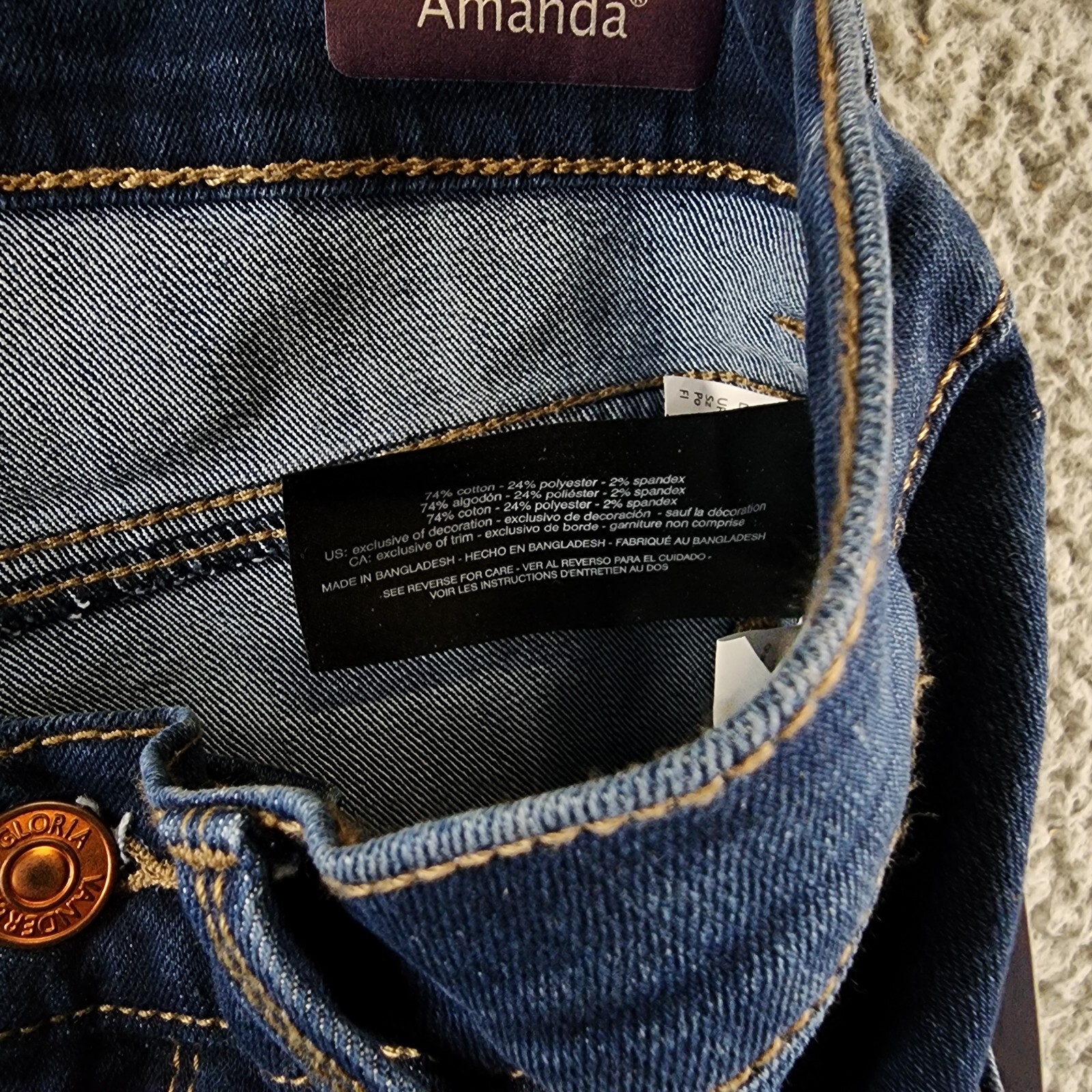 Gloria Vanderbilt Amanda High Rise Straight Leg Jeans Women's 8P Madison - Picture 12 of 17