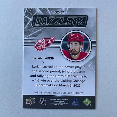2023 Upper Deck Series 2 #DZ-87 Dylan Larkin Dazzlers Orange
