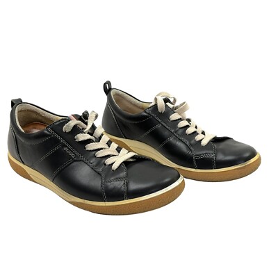 Ecco Shoes Chase Rip Tech Womens 6.5 EU 37 Black Leather Casual Walking Sneakers