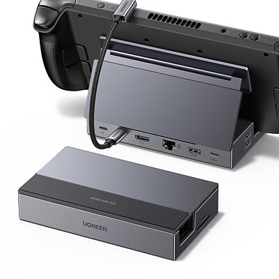 UGREEN Steam Deck Dock 9-in-1 USB C Docking Station with Foldable Stand 4K@60...
