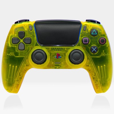 DS4 Lemon Yellow PS5 Controller Sony x Killscreen Retro DualSense Clear Modded