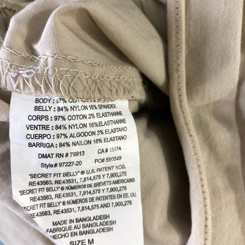 Motherhood Maternity Womens Cotton Cargo Crop Pants Size M Light Khaki