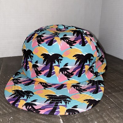 NEFF Snapback Hat Cap Beach Palm Trees All Over 80's One Size Retro