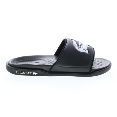 Lacoste Croco Dualiste 0922 1 Cma Мужские черные синтетические шлепанцы Обувь 13