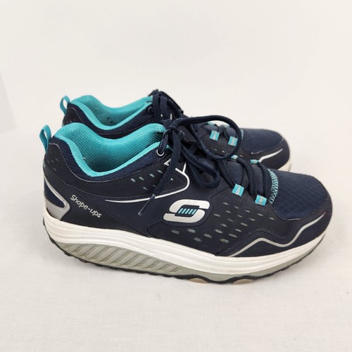 つっちー Skechers Shape Ups Womens Sz 8.5 Blue Memory Foam Air Cooled