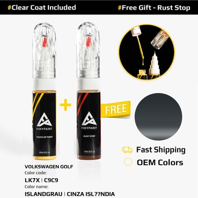 Car Touch Up Paint For VOLKSWAGEN GOLF Code: LK7X | C9C9 ISLANDGRAU Scratch Fix