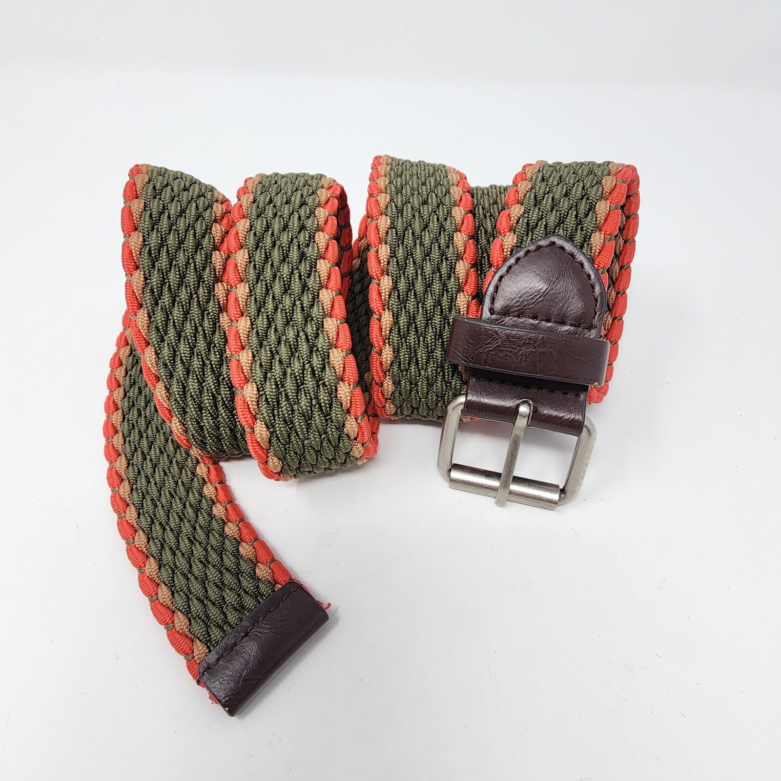 Goodfellow Paracord Belt S/M Mens Olive Green Coral Woven