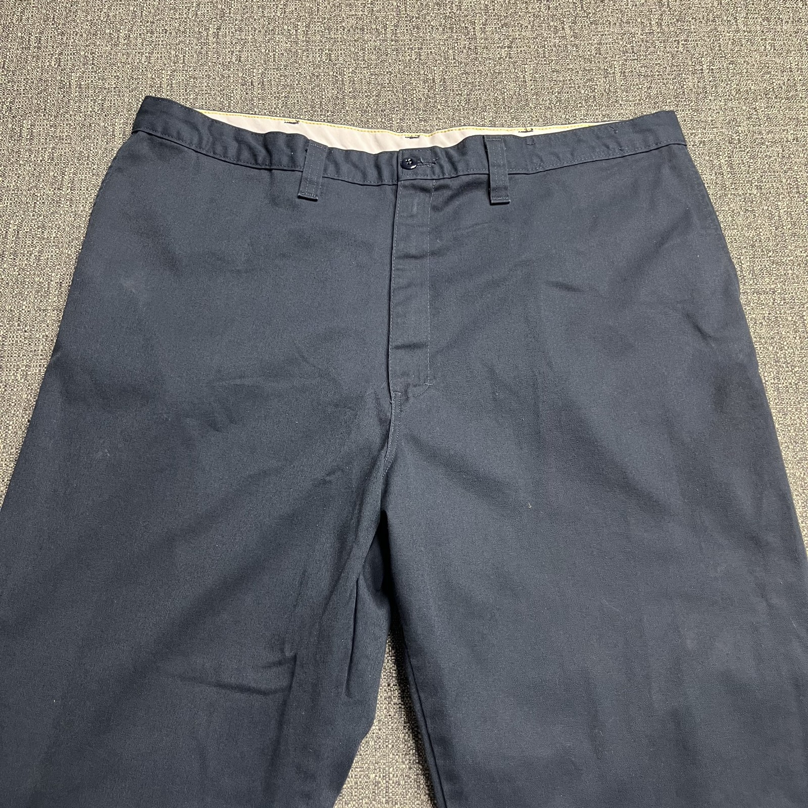 Dickies Mens Work Pants 42 x 30 Navy Blue Uniform Wear Polyester Cotton