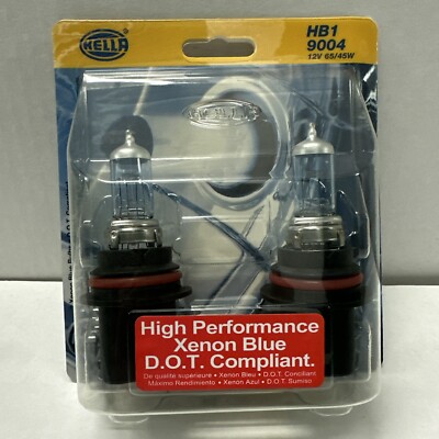 HELLA HB1/9004 High Performance Xenon Blue Halogen Bulb Pack Of 2