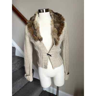 トップス 00s John Galiano White Fur Cardigan y2k 00s John Galiano White Fur Cardigan y2k