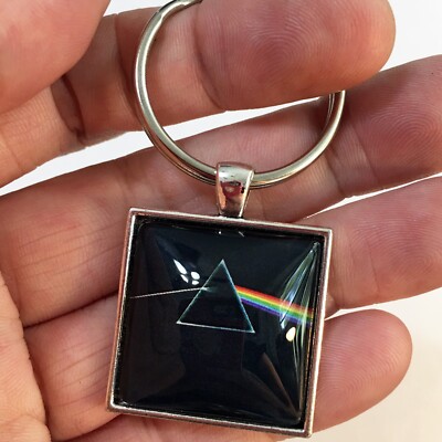 Pink Floyd Dark Side Of The Moon Album Cover Image Keychain or Necklace Jewelry