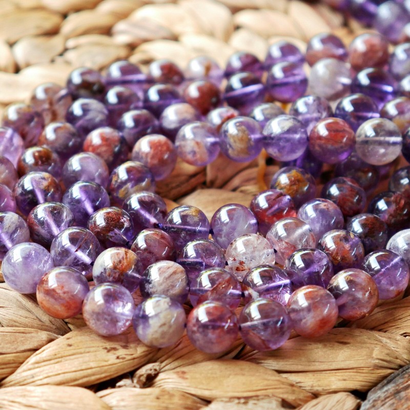 Nellys Melodie Stein Super Sieben Auralit Farben Ghost Quartz  Strang Perlen