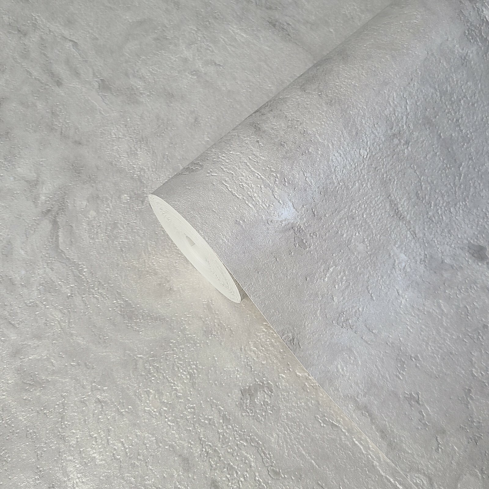 Modern grayish off white gray faux stone plaster imitation textured wallpaper