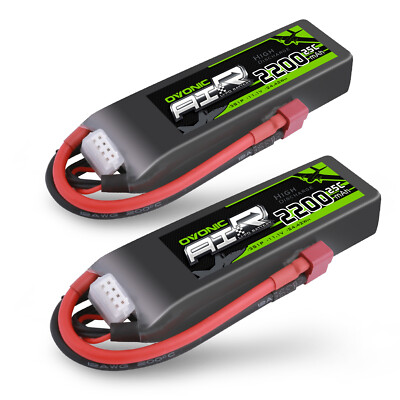 2X OVONIC 3S Lipo Battery 11.1V 3 Cell 2200mah 25C Deans lipo for RC Heli Jet 