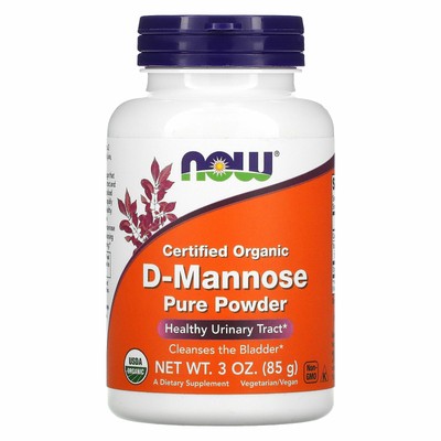 Чистый порошок D-маннозы Now Foods 3 унции 85 г Гарантированное качество GMP, кошерный, веганский,