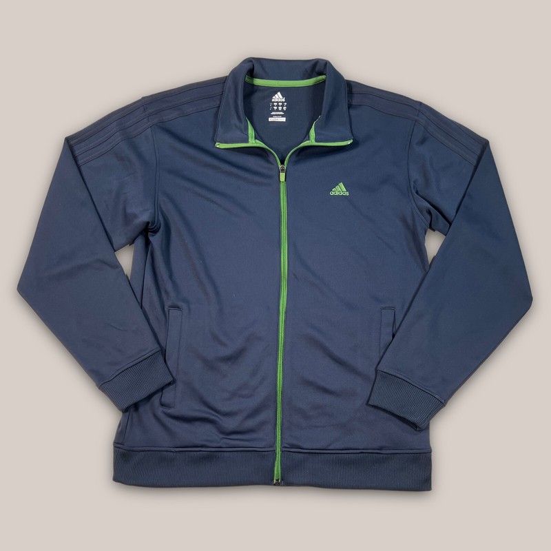 Adidas Clima 365 Full Zip Track Jackey Navy Blue/Green Classic