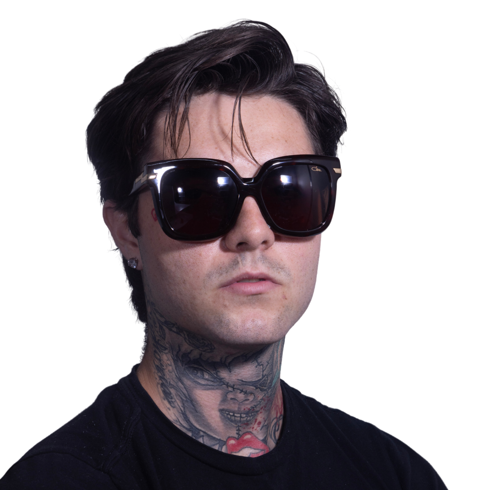 Pre-owned Cazal Geometric Sunglasses 8502-002 Havana Gold Frame Brown Gradient Lenses Glam