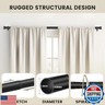 SOMINS 1 Inch Curtain Rods for Windows 16 to 28, Outdoor Heavy Duty Adjustable Curtain Rod, Indoor Modern Drapery Pole, Black, 16-28