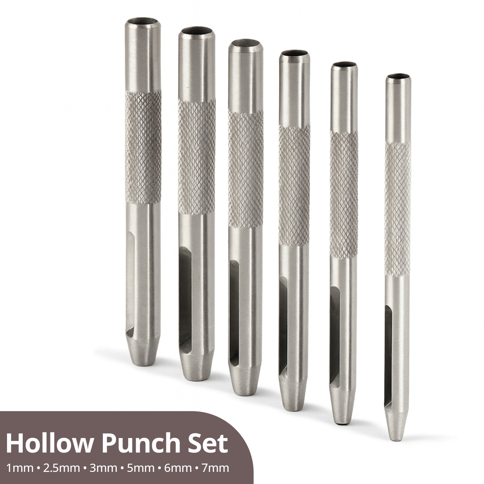 Set De 6 Pochoirs Perforateurs Hollow Punch 1mm-7mm Outil Découpe Cuir