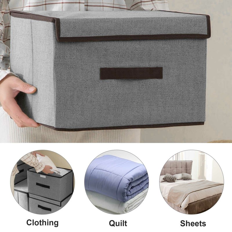 3er Set Aufbewahrungsbox Faltkiste Regalkorb Stoff Faltbar Organizer