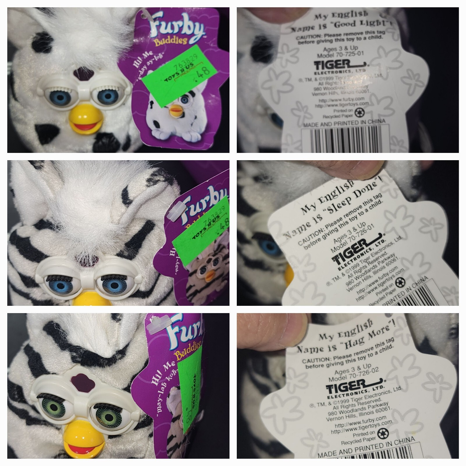 PICK YOUR MINT VINTAGE FIRST GENERATION 1999 FURBY BEANIE BUDDIES NEW
