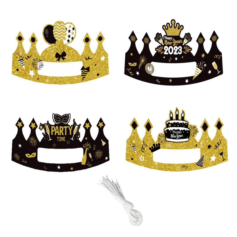 Gold Black Party Hats for Happy New Year Gift New Year's Eve Party Accessories