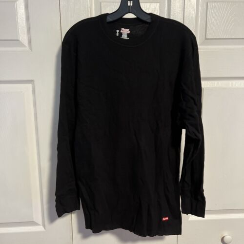 Mens Supreme Hanes 1 Thermal Crew Size XL Black Open Pack Mens Supreme Hanes 1 Thermal Crew Size XL Black Open Pack