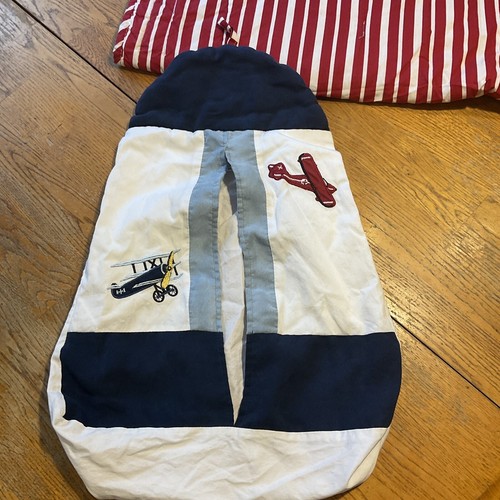 SWEET JOJO DESIGNS NURSERY/CRIB 4-PIECE SET - VINTAGE AIRPLANES - RED/WHITE/BLUE