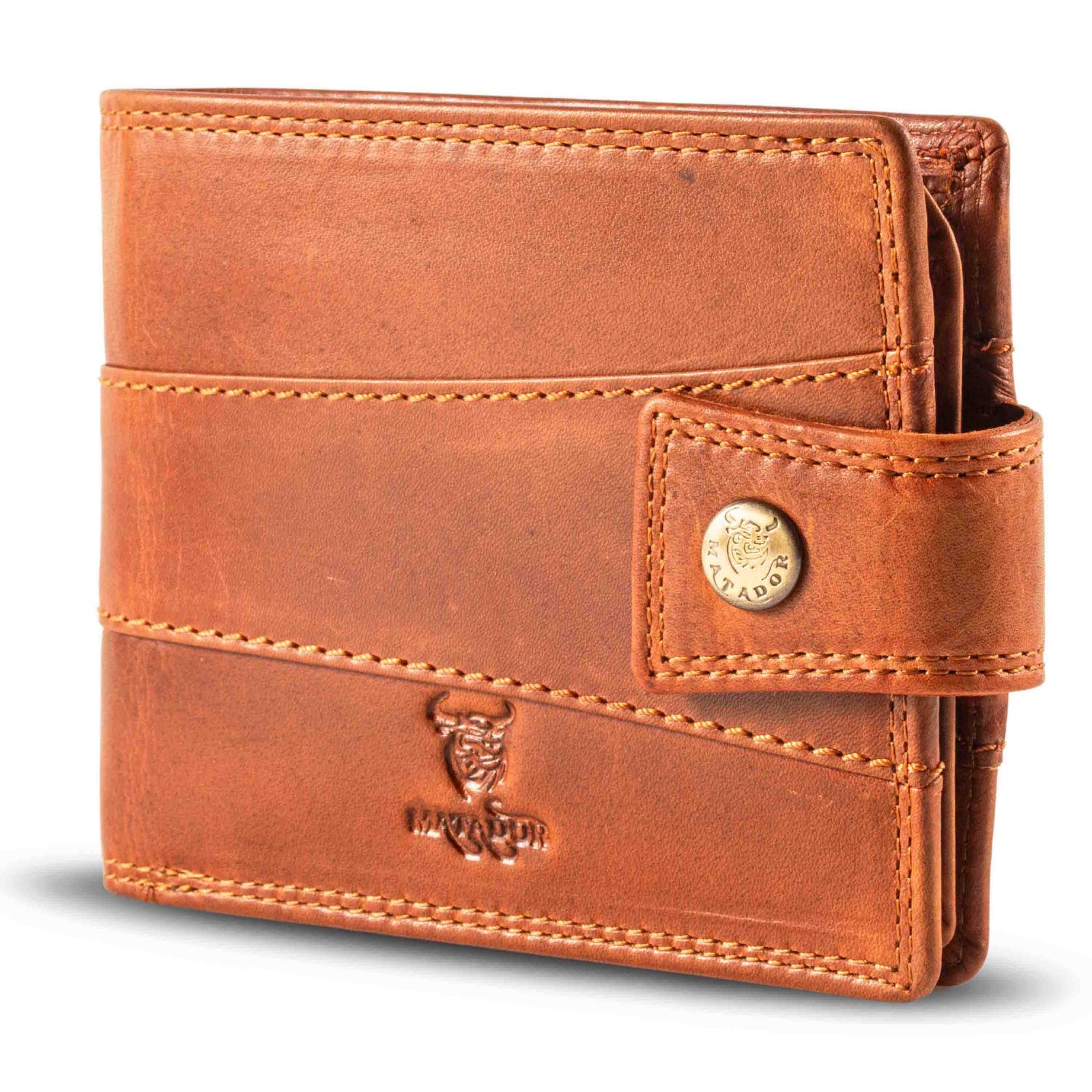 MATADOR Leder Herren Geldbörse Geldbeutel Portemonnaie Brieftasche RFID Braun