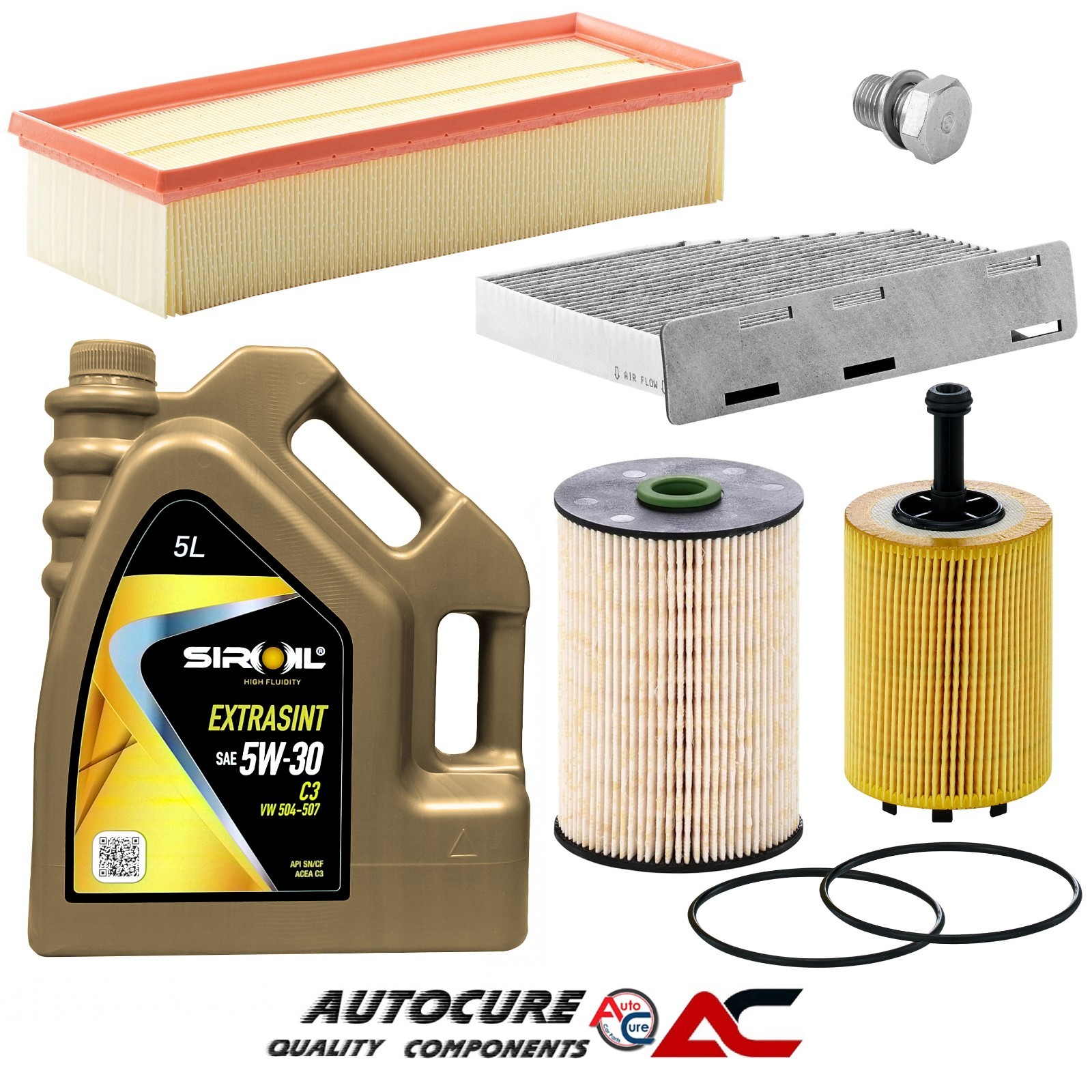 FOR VOLKSWAGEN GOLF 1.6 TDi MK6 FULL FILTER SERVICE KIT & 5 LITRES ENGINE OIL