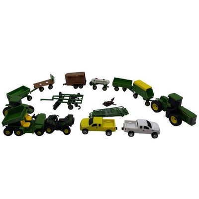 John Deere Ertl Farm Toys Tractor Truck Trailer and more 15 Pieces Parts/Repair