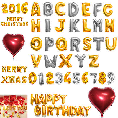 16quot 42quot Foil Letter Number Heart Huge Balloons Birthday Wedding Party Decoration