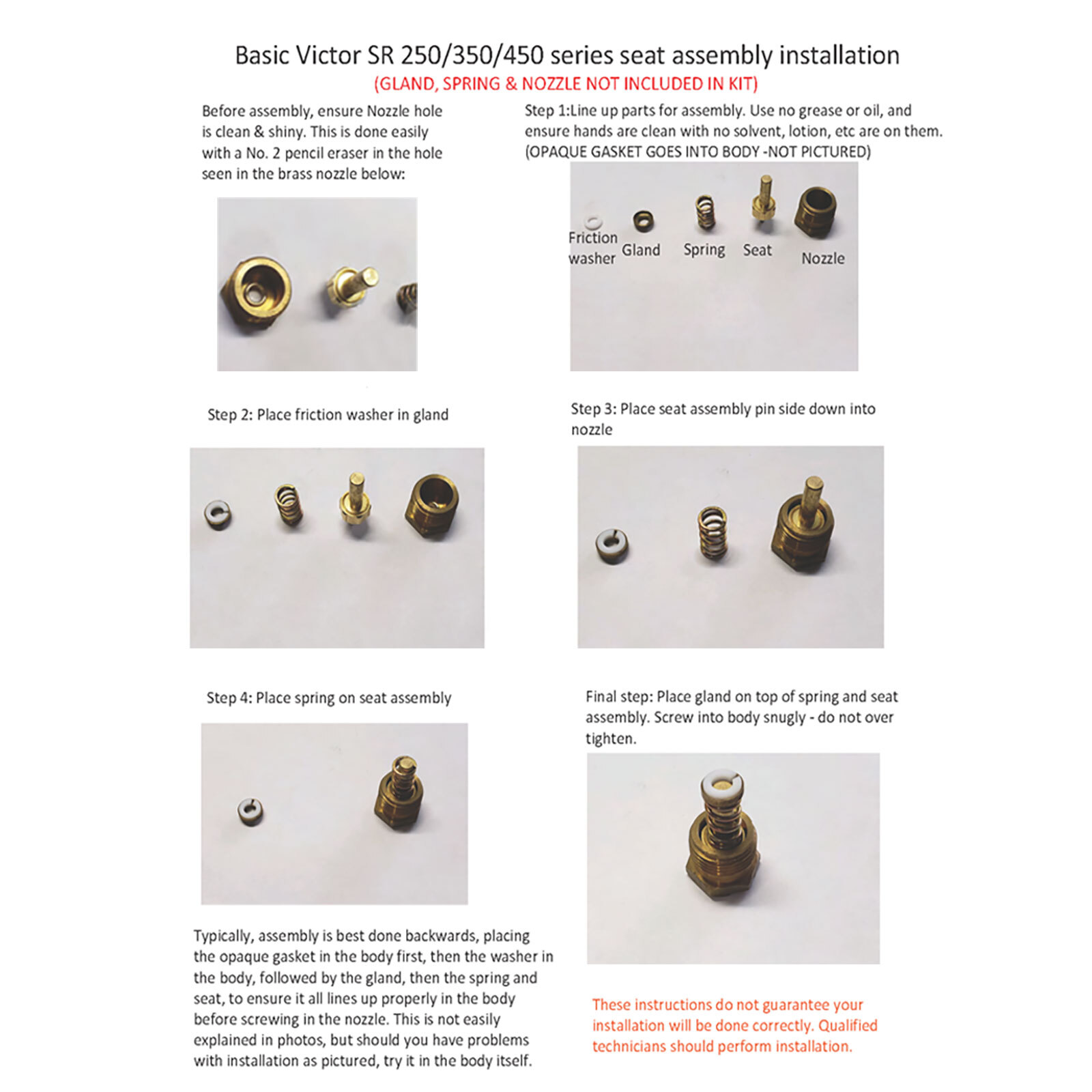 Victor SR450 Repair Kit Oxygen Regulator Rebuild Parts Kit 0790-0102 SR450D