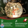Christmas Snow Globe Lantern Water Glittering Snowman Scene with Music and Timer, USB Lined/Battery Operated Lighted Water Lantern for Christmas Festival Decoration Gifts