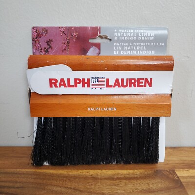 Ralph Lauren 7'' Weaver Paint Brush Texture Wooden Handle Natural Linen & Denim