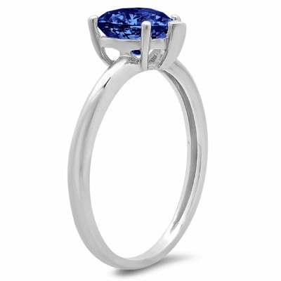 Pre-owned Pucci 1ct Heart Tanzanite Stone Wedding Bridal Designer Promise Ring 14k White Gold