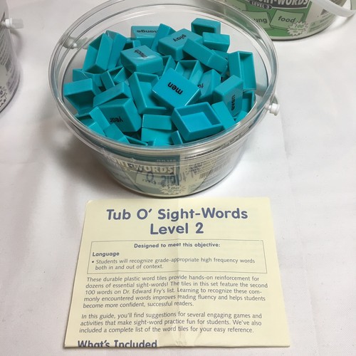 Lakeshore Tub O' Sight Words Levels 1 2 3 Home School Educational Tiles
