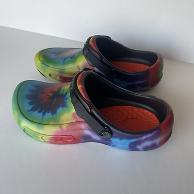 Crocs Men s Bistro Pro Literide Slip Resistant Work Clog Tie Dye Size 13 NEW NWT
