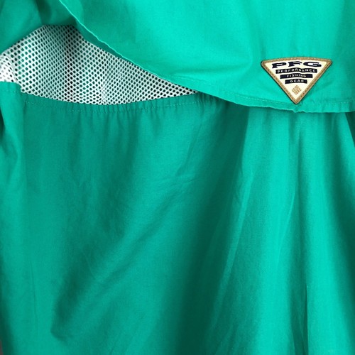Columbia PFG Short Sleeve Fishing Shirt Green Performance Fishing Gear Large
