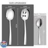 Keyoxy 4 Piece Stainless Steel Serving Spoons Set - 2 Large, 2 Slotted, 9.2-Inch, Dishwasher Safe, for Parties/Kitchen/Buffet/Catering