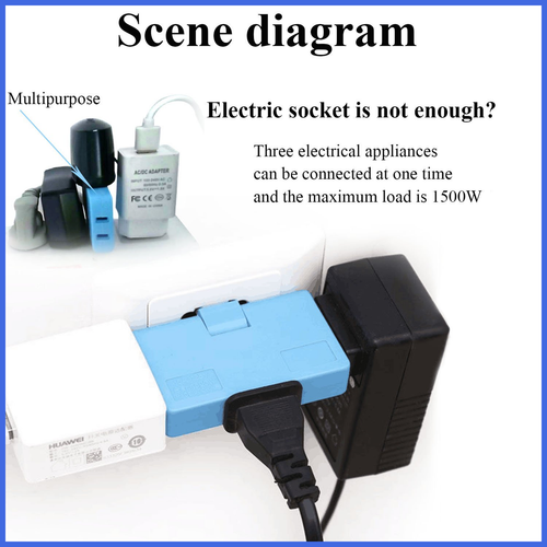 2Pcs X 2 Prong US AC Power 3 Outlt Mini Travel Swivel Charger Electrical Socket