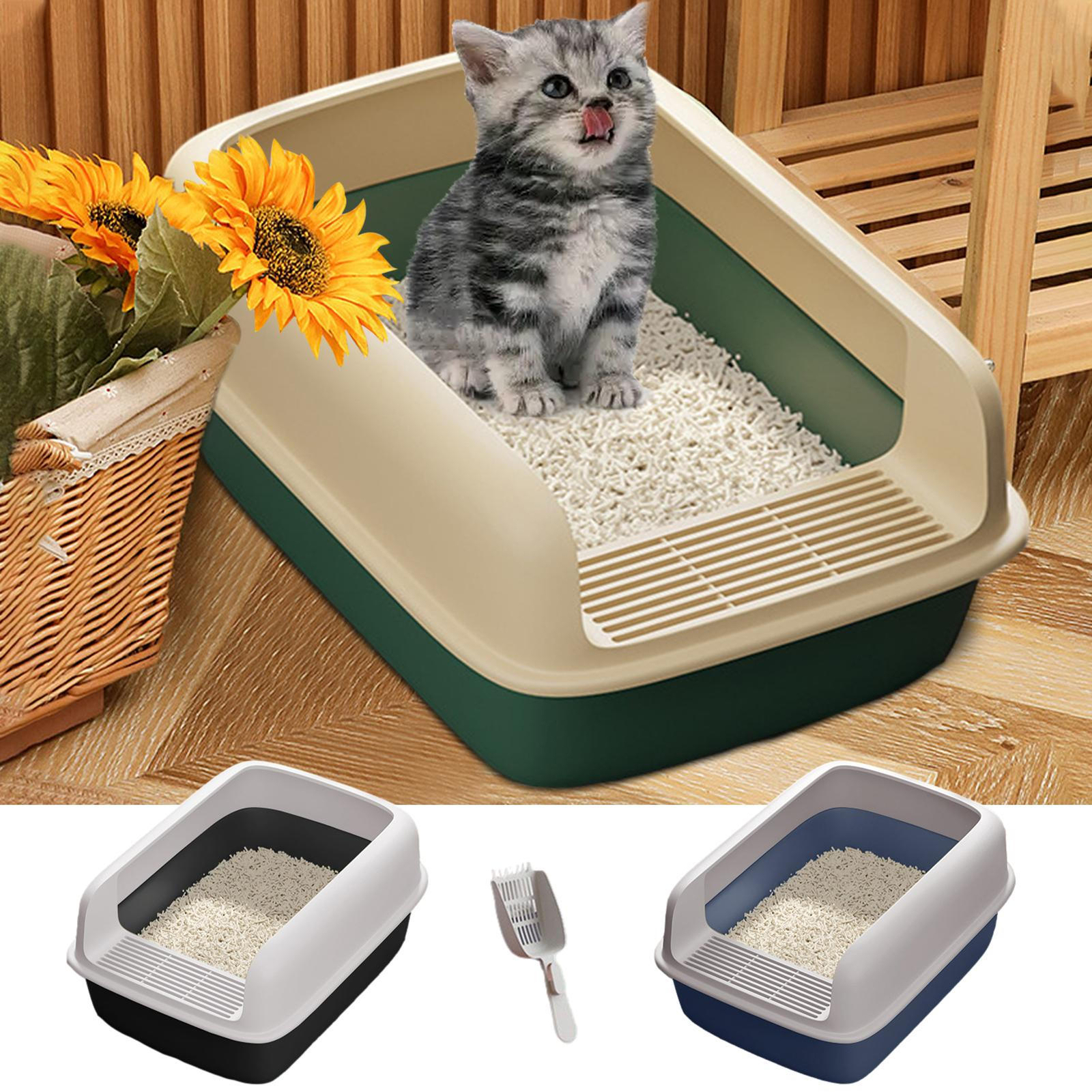 Self Cleaning Anti-splashing Semi-closed Cats Toilet