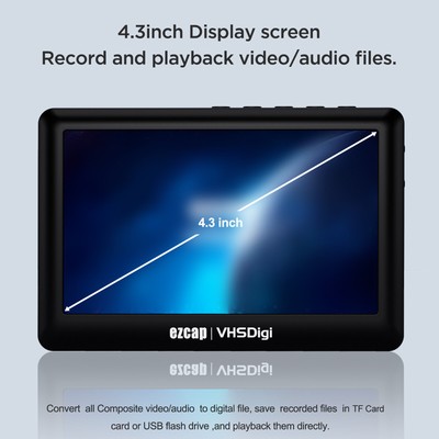 Analog To Digital Converter Ezcap180 AV Recorder TF HD Out Playback For VCR SNQ