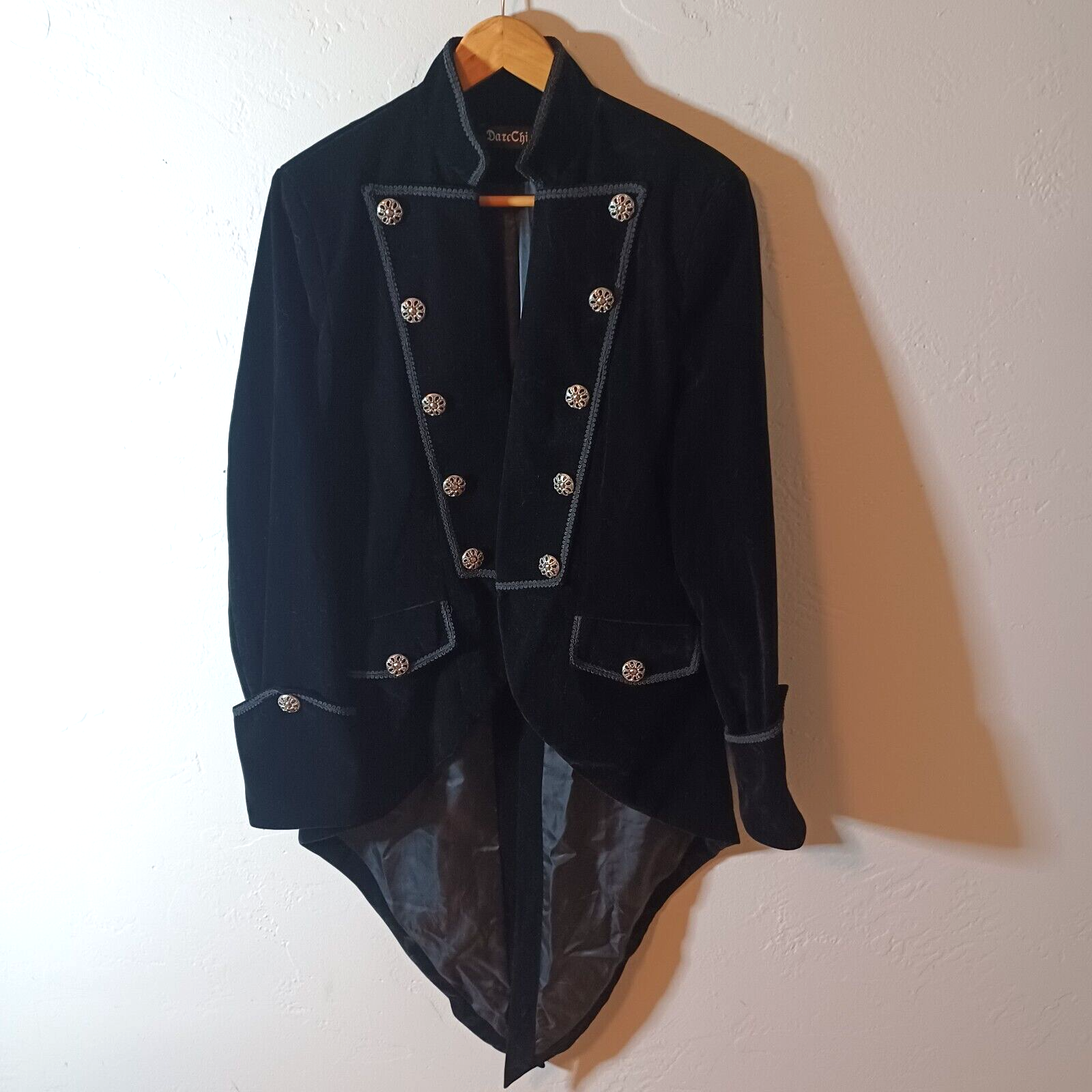 DarcChic Black Velvet Jacket Women's Size Medium Gothic Steampunk Cosplay