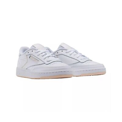 Reebok Club C 85 100033091 Women's White/Pink Leather Running Sneaker Shoes B842