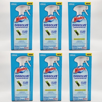 Lot Of 6 Windex Dissolve Concentrated Pods, Multisurface Cleaner Kit (Inc 1 Pod)